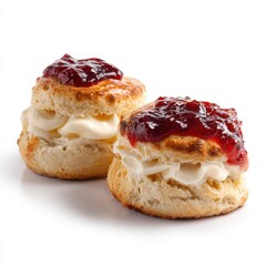 Fototapeta premium dessert strawberry galettes with folded crust and sugar isolated on a white background