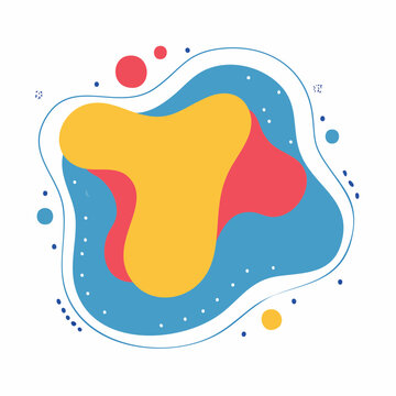 Abstract fluid shape with organic elements in flat design