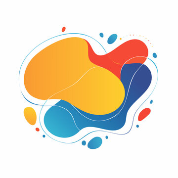 Abstract fluid shapes with gradient colors and organic lines