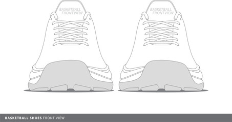 OUTLINE BASKETBALL SHOES FRONT VIEW © daily