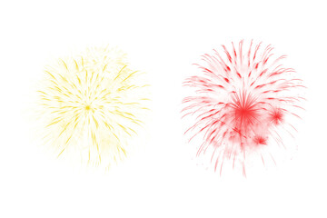 Obraz premium Vibrant fireworks exploding in the air isolated on transparent background