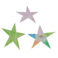 Colorful starfish with seaweed on white background vector © M_STUDIO