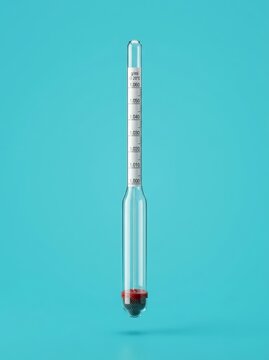 A laboratory glass hydrometer representing scientific precision, density measurement, quality control, laboratory analysis and industrial testing. Perfect for chemistry education, research publication