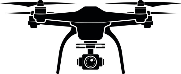 Fototapeta premium Surveillance Drone with Camera Gimbal Silhouette 