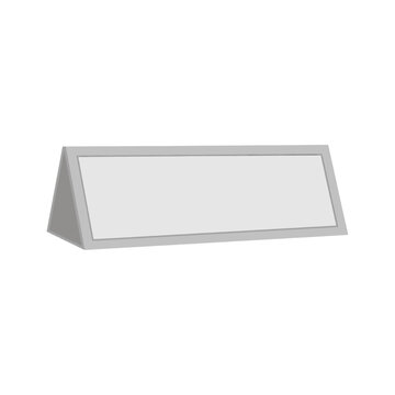 Blank white name tag on a white background, ready for text or design.