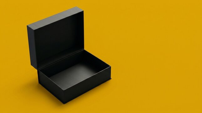 Open magnetic rigid gift box at 90 degrees isometric view