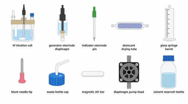 Collection of laboratory equipment and medical supplies.