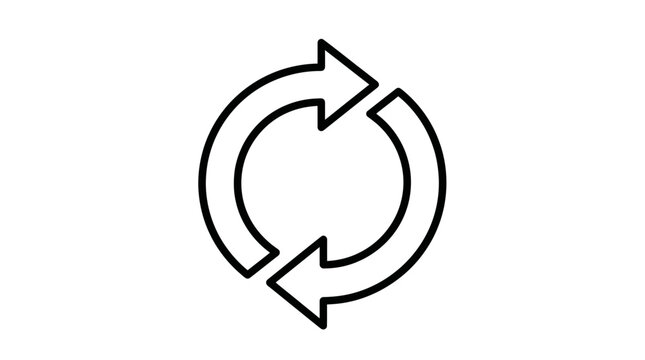 Circular arrows icon, refresh symbol, loop, repeat, cycle, workflow, process, restart