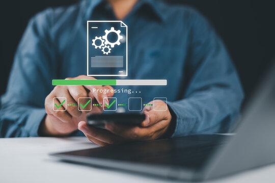 Business Process Automation workflow enabling digital operations management, document processing, task execution monitoring, enterprise productivity improvement and operational efficiency optimization