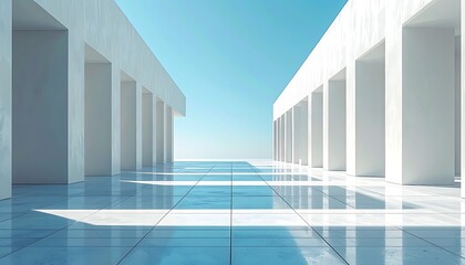 Fototapeta premium Modern architecture with white buildings.