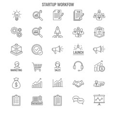 Fototapeta premium Startup Workflow Icons