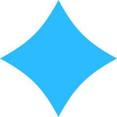 Fototapeta premium Blue diamond shape with curved sides isolated on transparent background