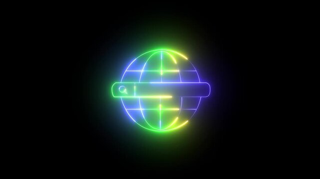 Google icon neon search bar  glowing animation 4K video on Browser 