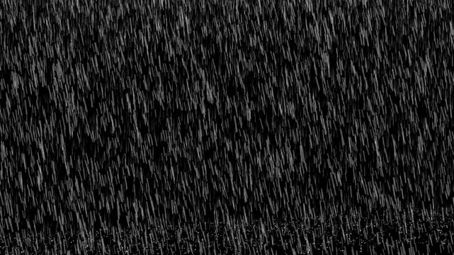 Rain Effect Floor Droplet Splash Explosion Black Background Overlay. Heavy Rain Splash Impact on Floor Dark Background Overlay Animation.
