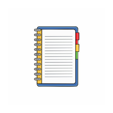 Colorful spiral notebook with tabs and lined paper