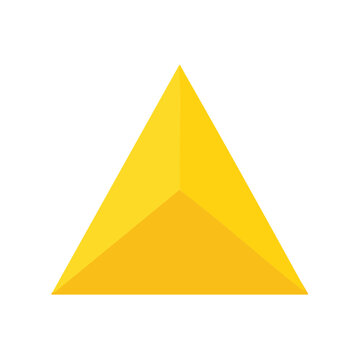 Yellow Equilateral Triangle Vector Icon