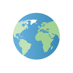 Obraz premium Flat vector illustration of a world globe