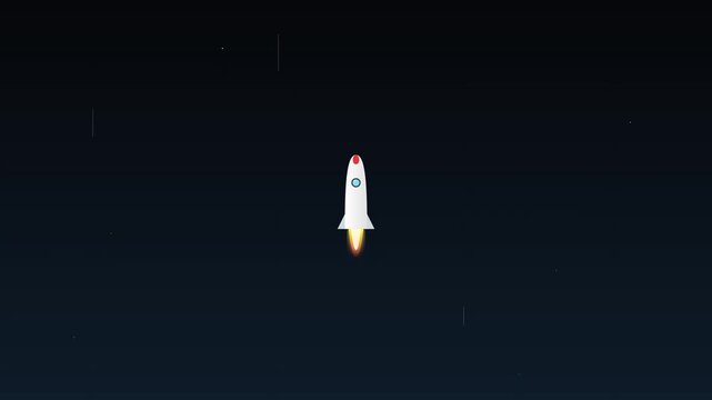 Space Rocket Launch Science Astronomy Vector Animation