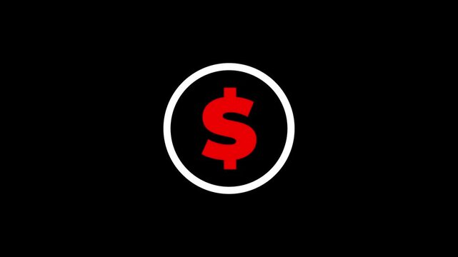 Animated dollar sign, suitable for currency concepts.