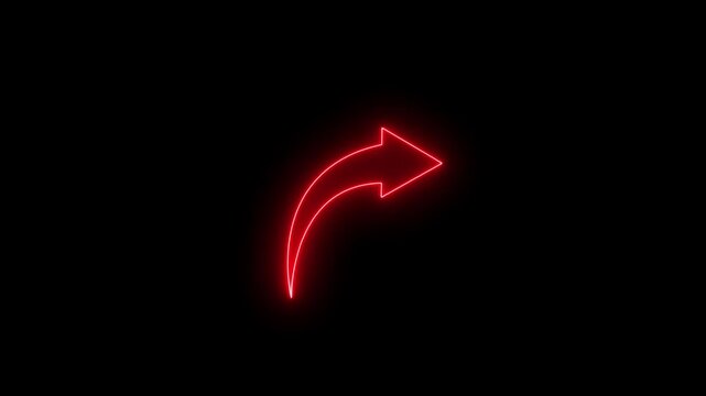 Right turning directional road arrow. share arrow icon animation.