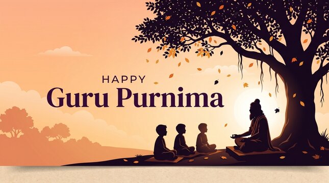 Happy Guru Purnima Vector Social Media Cover Banner Background Template Design Illustration