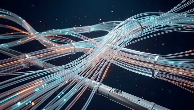 Advanced optical fiber communication infrastructure digital concept