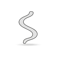 Fototapeta premium Abstract wavy line symbol, simple curved shape, minimalist design element, flowing organic form, smooth serpentine icon, decorative graphic, modern vector illustration
