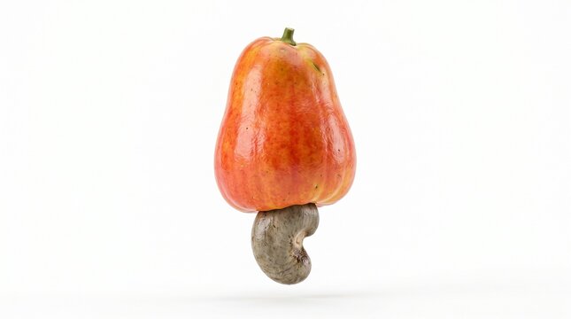 Fresh Cashew Fruit Isolated on White Background