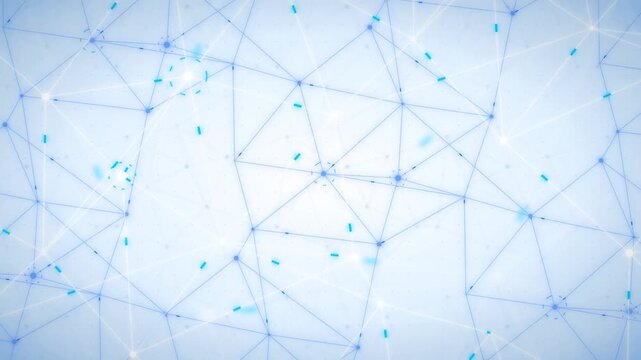 Clean white corporate geometric plexus connected dot line network