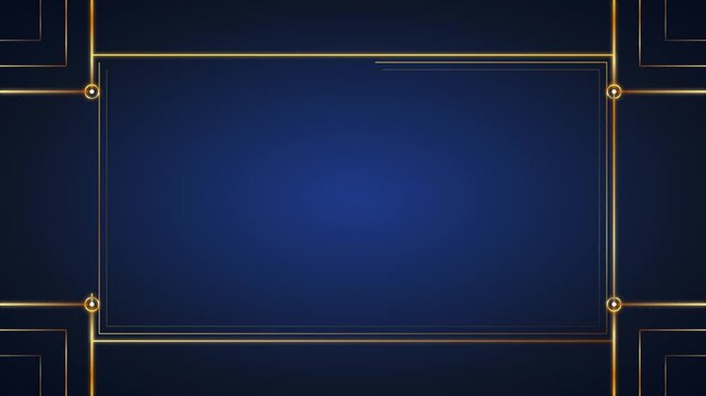 Elegant sapphire blue and bronze art deco frame geometric border