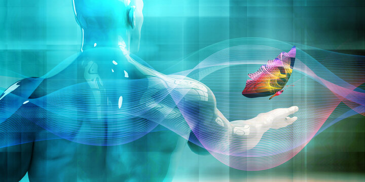 Sustainable Power Generation Blue Technology Abstract Visualization