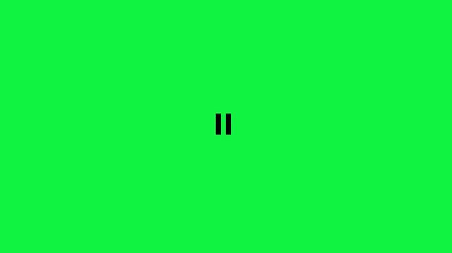 Minimalist play and pause button animation on green screen for ui ux and media players