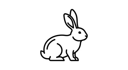 Obraz premium Clean hare outline graphic for logo design.