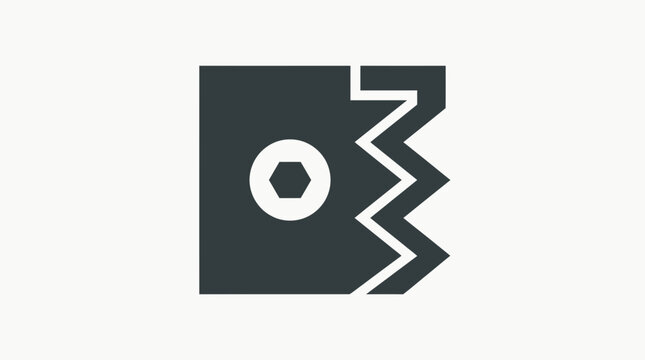 Abstract jagged geometric block icon.