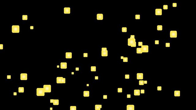 Golden Particles Rising Glowing Light Orbs Seamless Loop - Transparent Background Alpha Channel