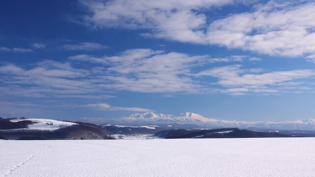 大雪山(旭岳)と雪原