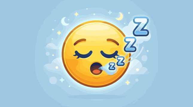 Cute Sleepy Sun Emoji with Resting Expression and Zzz Symbols