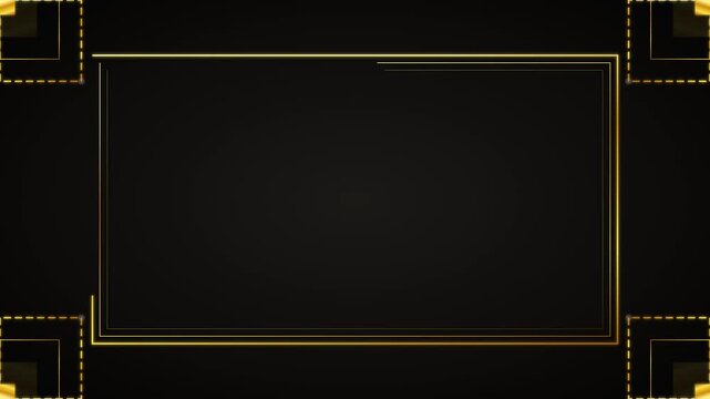 Elegant obsidian black and gold art deco frame geometric border
