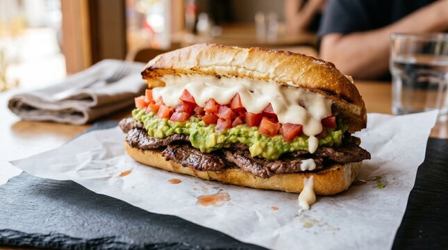 Classic Chilean Churrasco Completo Sandwich