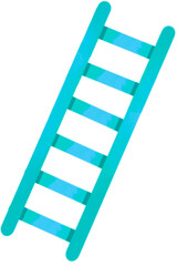 Cute cyan ladder and snake game element for fun board game designs © andika96
