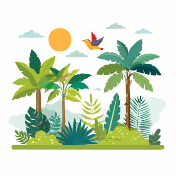 Flat Rainforest Vector Art