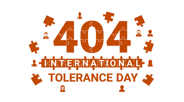 404 error code with puzzle pieces and tolerance text.