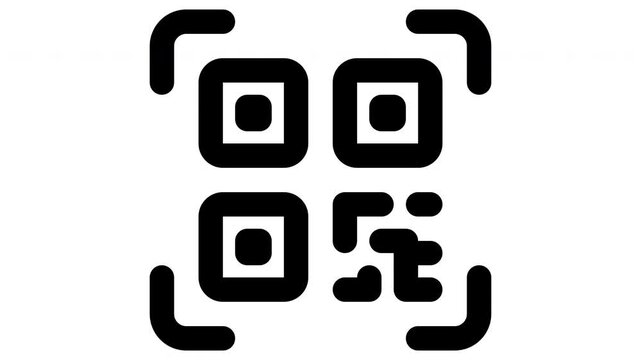 qrcode animated Line Icons Premium 4K, Modern Minimal Outline Motion Graphics Collection