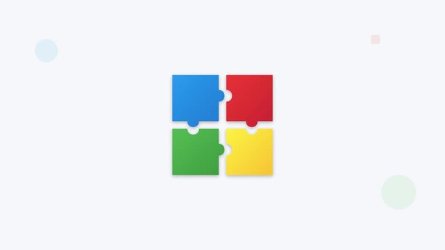 Puzzle Pieces Connecting Problem Solving Logic Animation