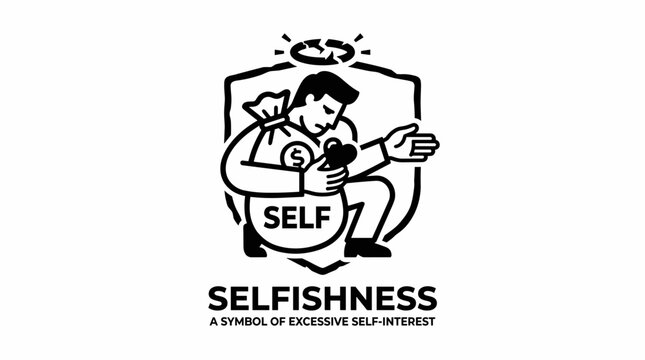 Illustration of Selfishness as a Symbol of Excessive Self-Interest