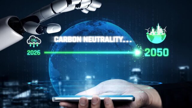 AI helps achieve carbon neutrality by tracking carbon, neutrality, and reduction plans across the 2024 to 2050 timeline Marrow