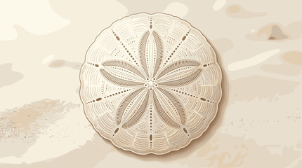Obraz premium Sand Dollar on Beach with Subtle Seashell Pattern