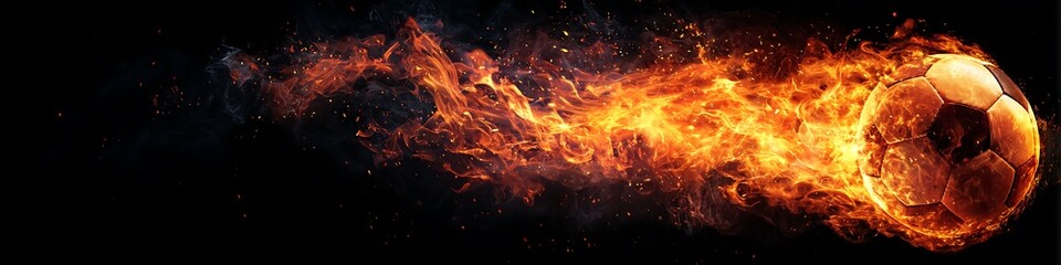 Fototapeta premium Flaming Soccer Ball