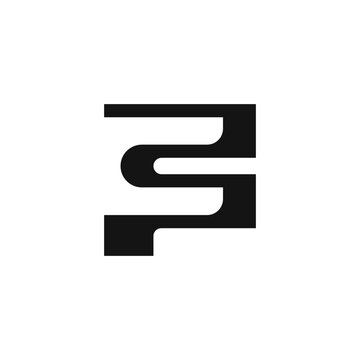 Letter FC Monogram negative space geometric logo