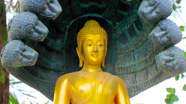 Patong Dolphin Square And Naga Buddha Sculpture Beach Park Thailand.